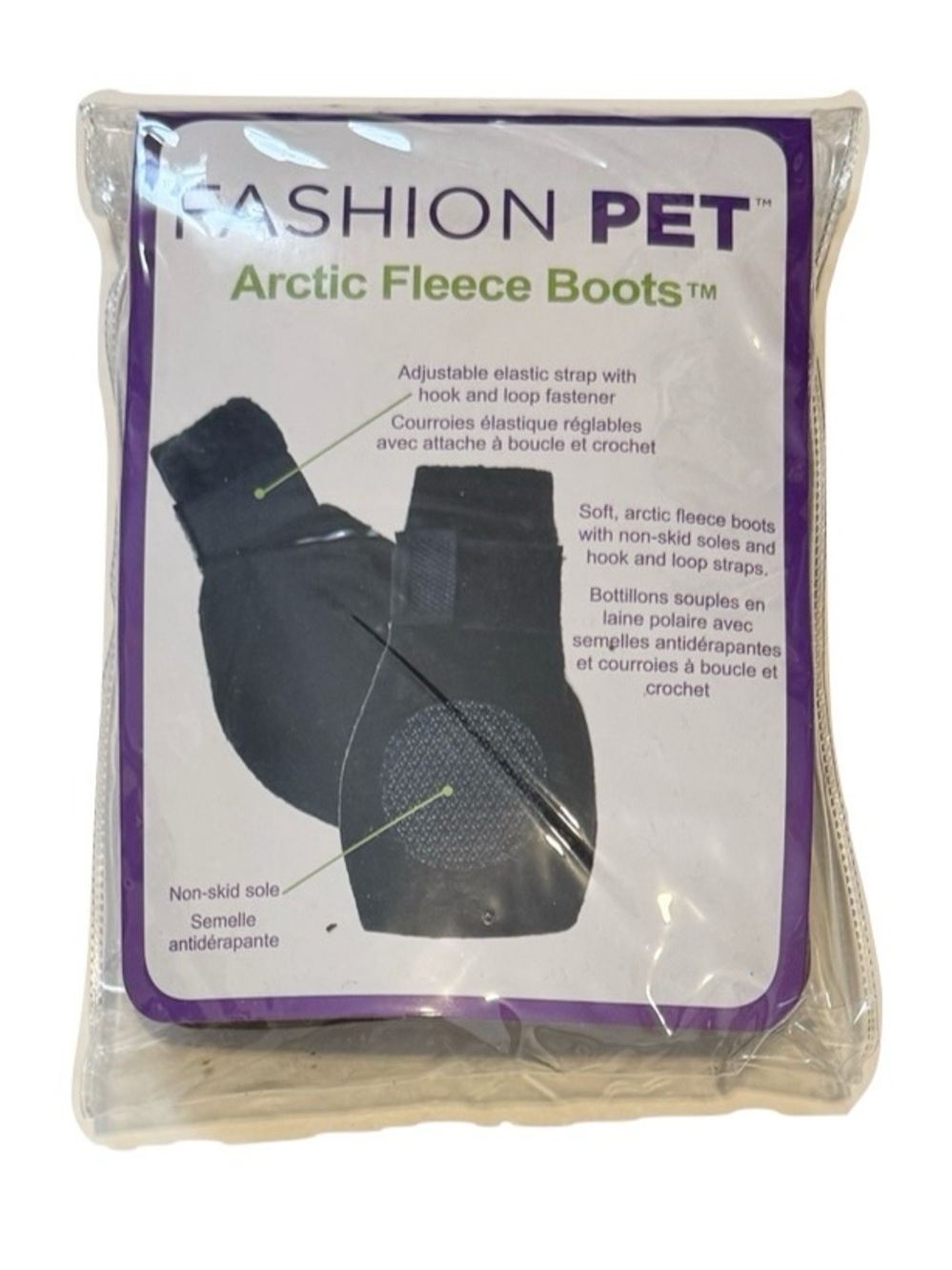 NEW Dog Boots 3 for 15 Black Fleece Booties